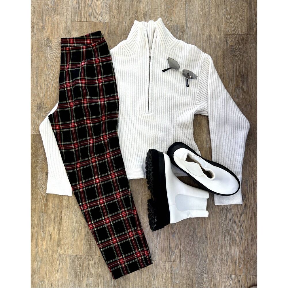 Vintage Tartan Plaid Straight Leg Pant